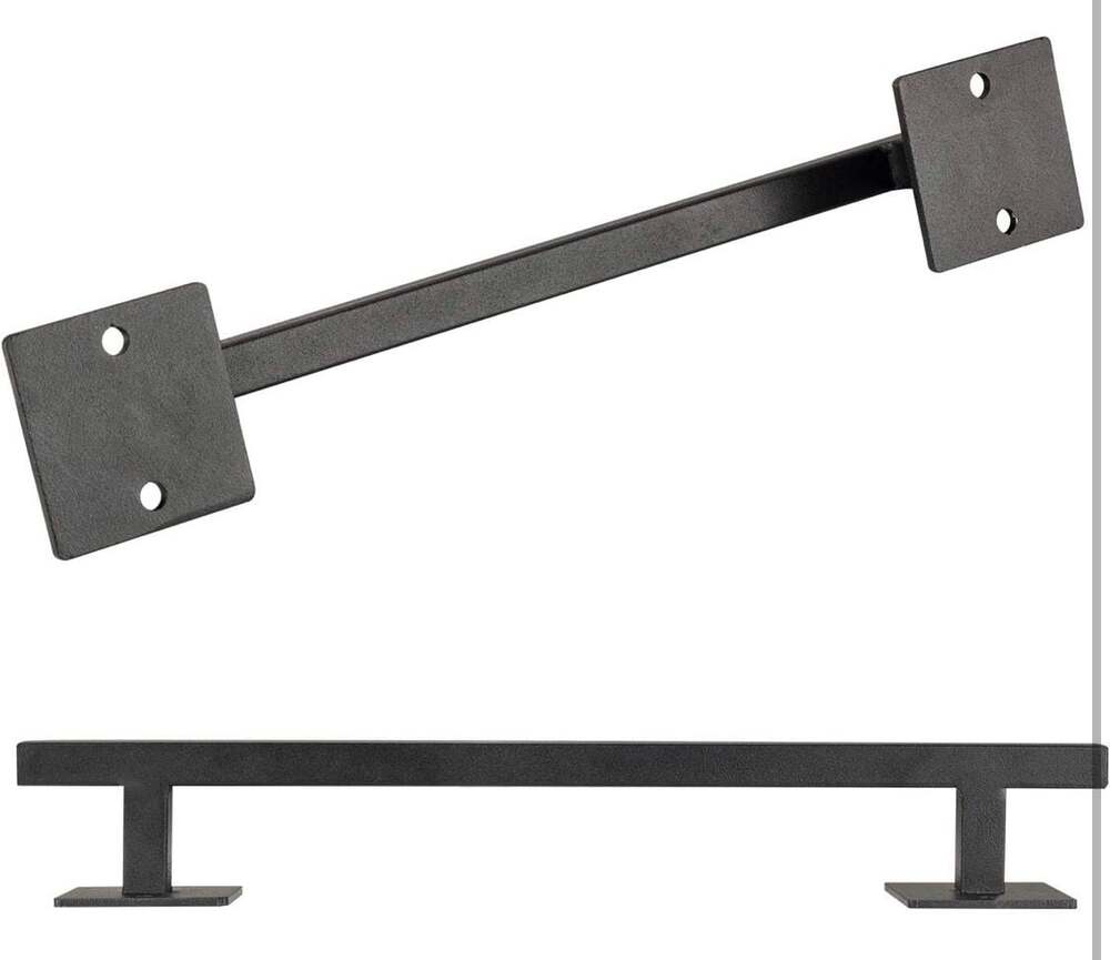 Homode 12 Inch Sliding Barn Door Handle, Matte Black Iron Steel Pull Handle Hard - Picture 4 of 6